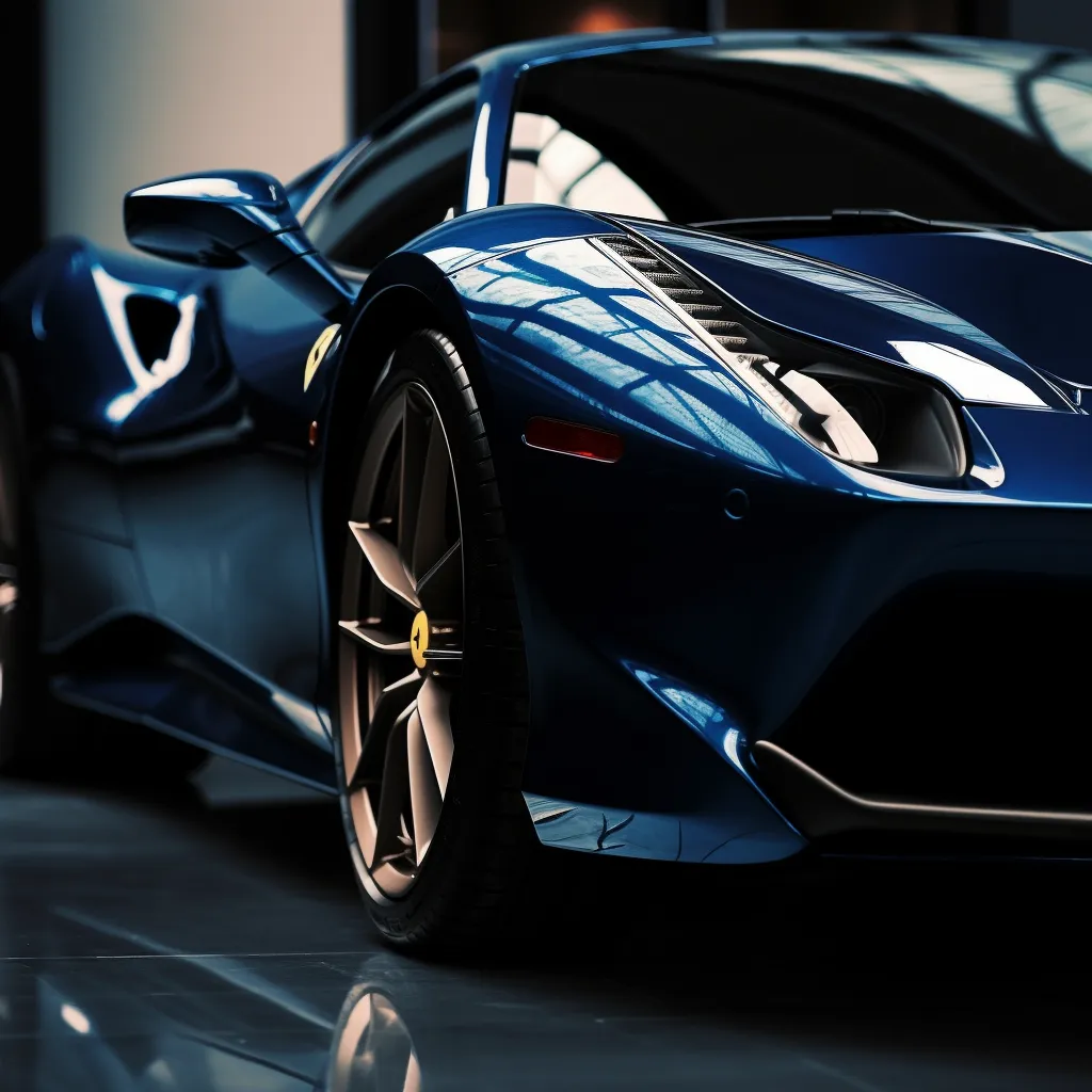 The beauty of a Blue F8 Ferrari is showcased piant protection film
